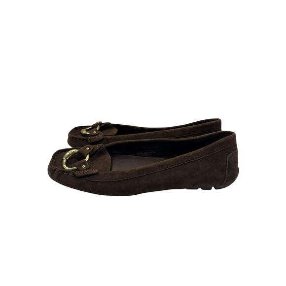 Lauren by Ralph Lauren Vintage 6 Brown Leather Suede Loafers Women Academic 90s - Picture 6 of 10